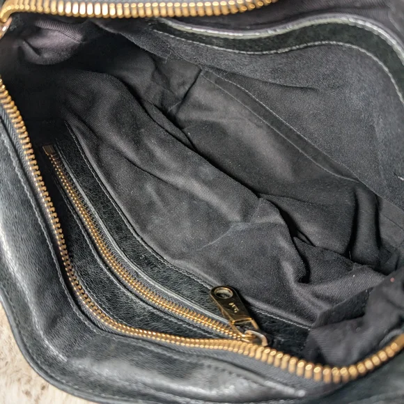 Chloe Black Leather Shoulder Bag with Gold Accents - Picture 9 of 11